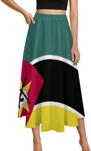 Fattyeery Womens Skirts Nicaragua Flag Prints High Waist Midi Skirt Athletic for Summer Dress Skorts Casual Knee Length Skirt