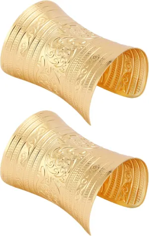 FIRAZIO 2-8 Pcs Cuff Bangle Bracelet for Women Open Wide Wire Bracelets Gold Wrist Cuff Wrap Bracelet Adjustable