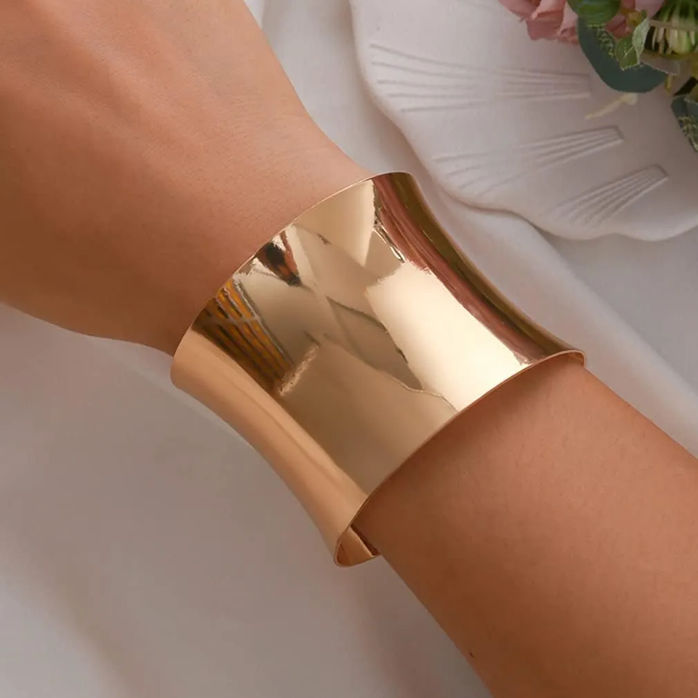 FIRAZIO 2-8 Pcs Cuff Bangle Bracelet for Women Open Wide Wire Bracelets Gold Wrist Cuff Wrap Bracelet Adjustable