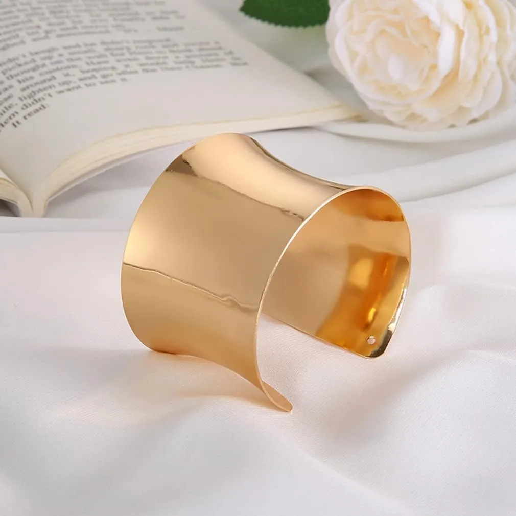 FIRAZIO 2-8 Pcs Cuff Bangle Bracelet for Women Open Wide Wire Bracelets Gold Wrist Cuff Wrap Bracelet Adjustable