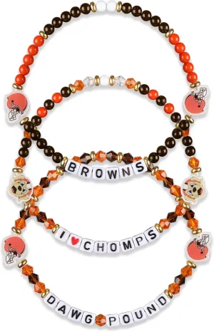FOCO Cleveland Browns NFL 3 Pack Team Friendship Bracelet
