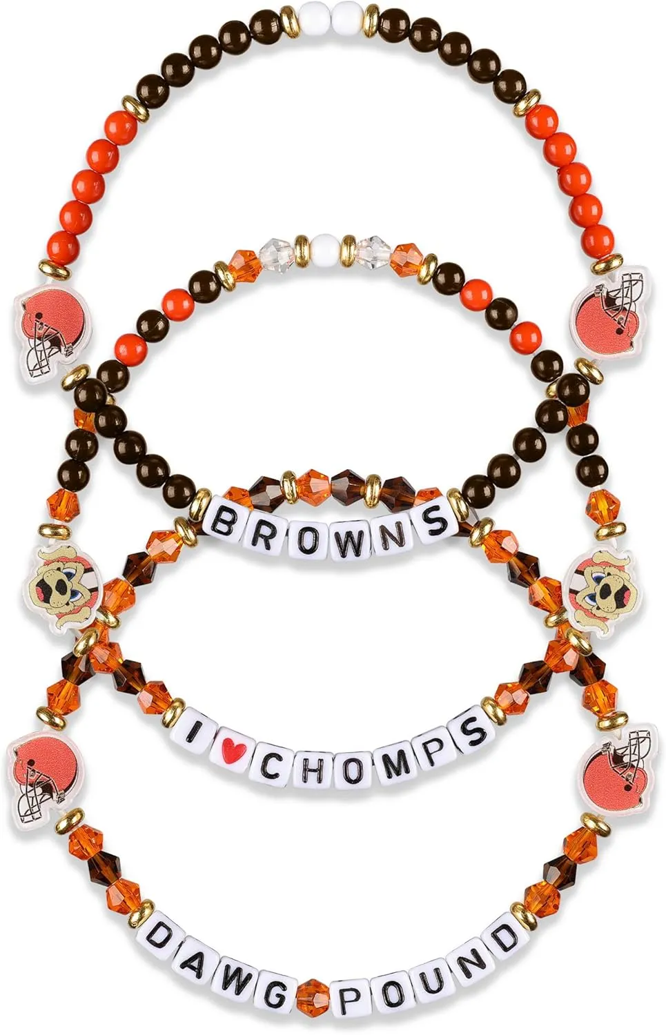 FOCO Cleveland Browns NFL 3 Pack Team Friendship Bracelet