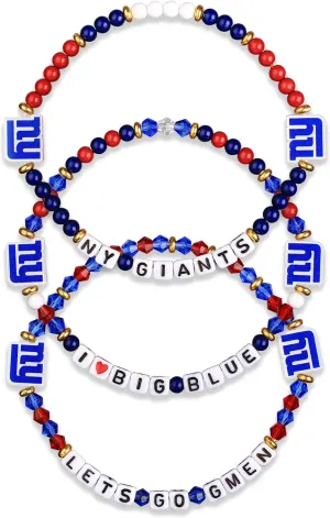 FOCO New York Giants NFL 3 Pack Team Friendship Bracelet