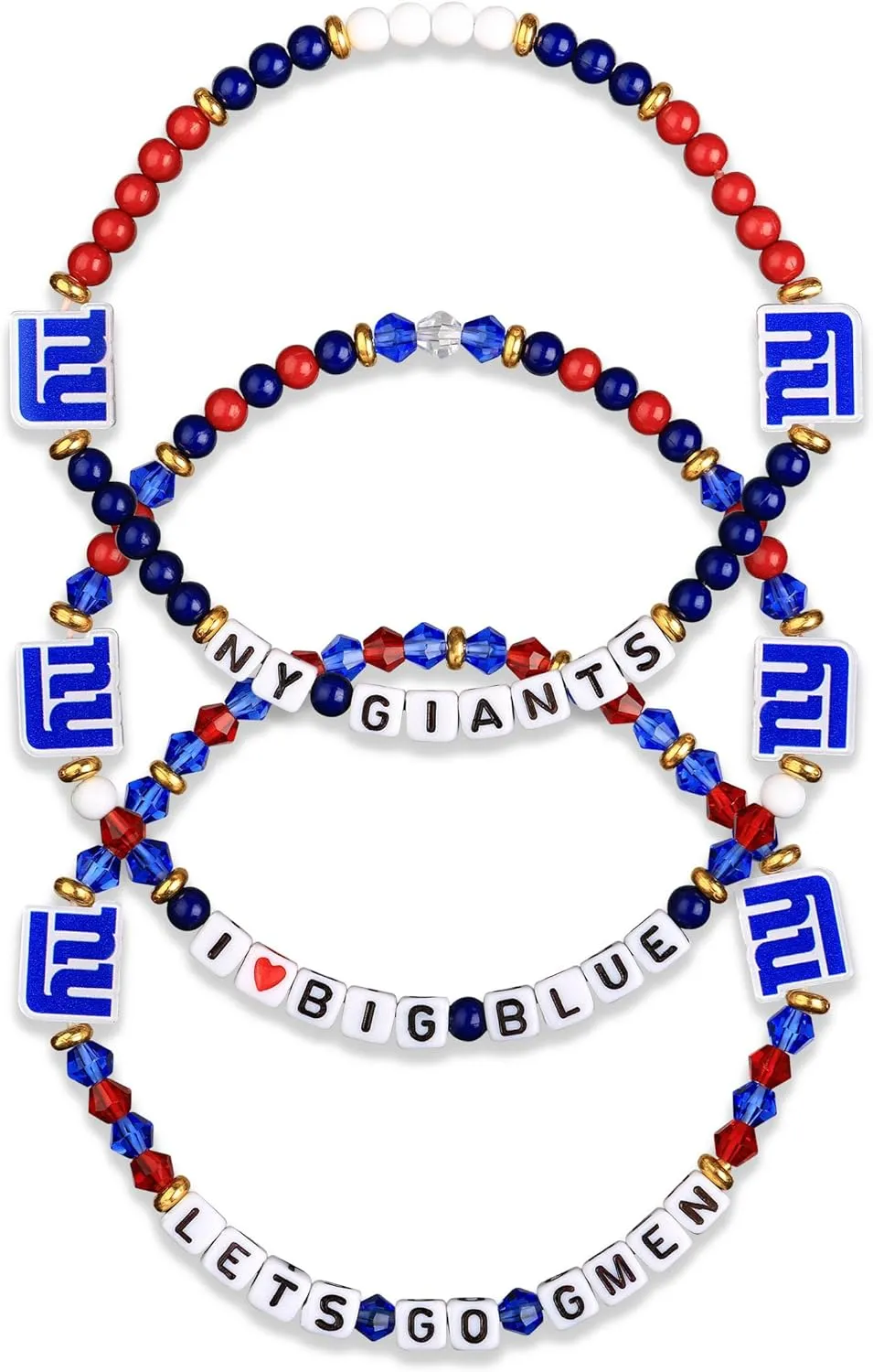 FOCO New York Giants NFL 3 Pack Team Friendship Bracelet
