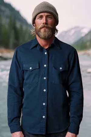 Freenote Cloth - Scout USA Shirt in Mineral Blue