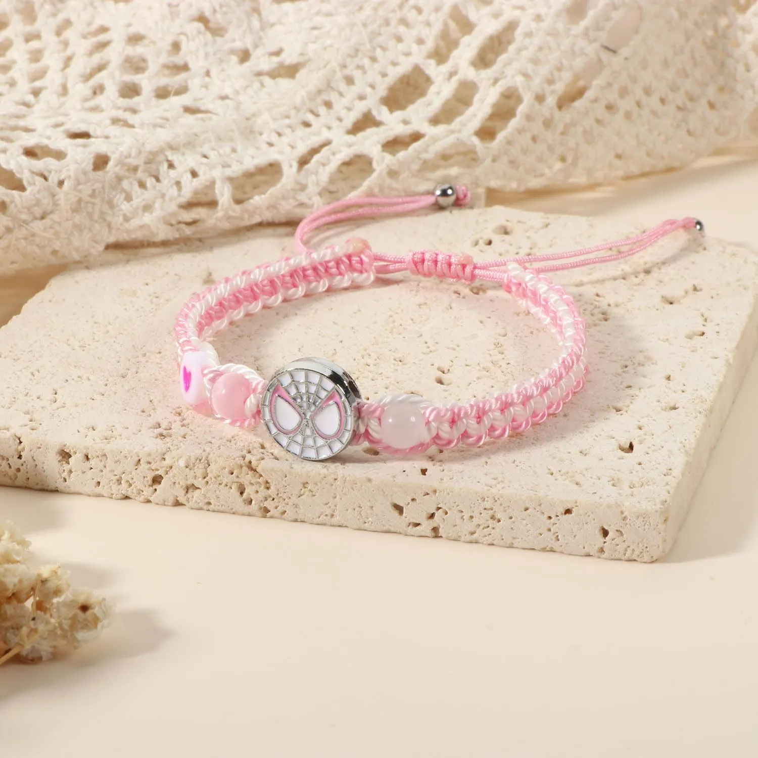 Friendship/Couples Bracelets Set, Birthday Valentine's Day Jewelry Gifts for BF GF Daughter Sister Bestie,Spider Kitty Gwen Matching Bracelet for Couples Best Friend