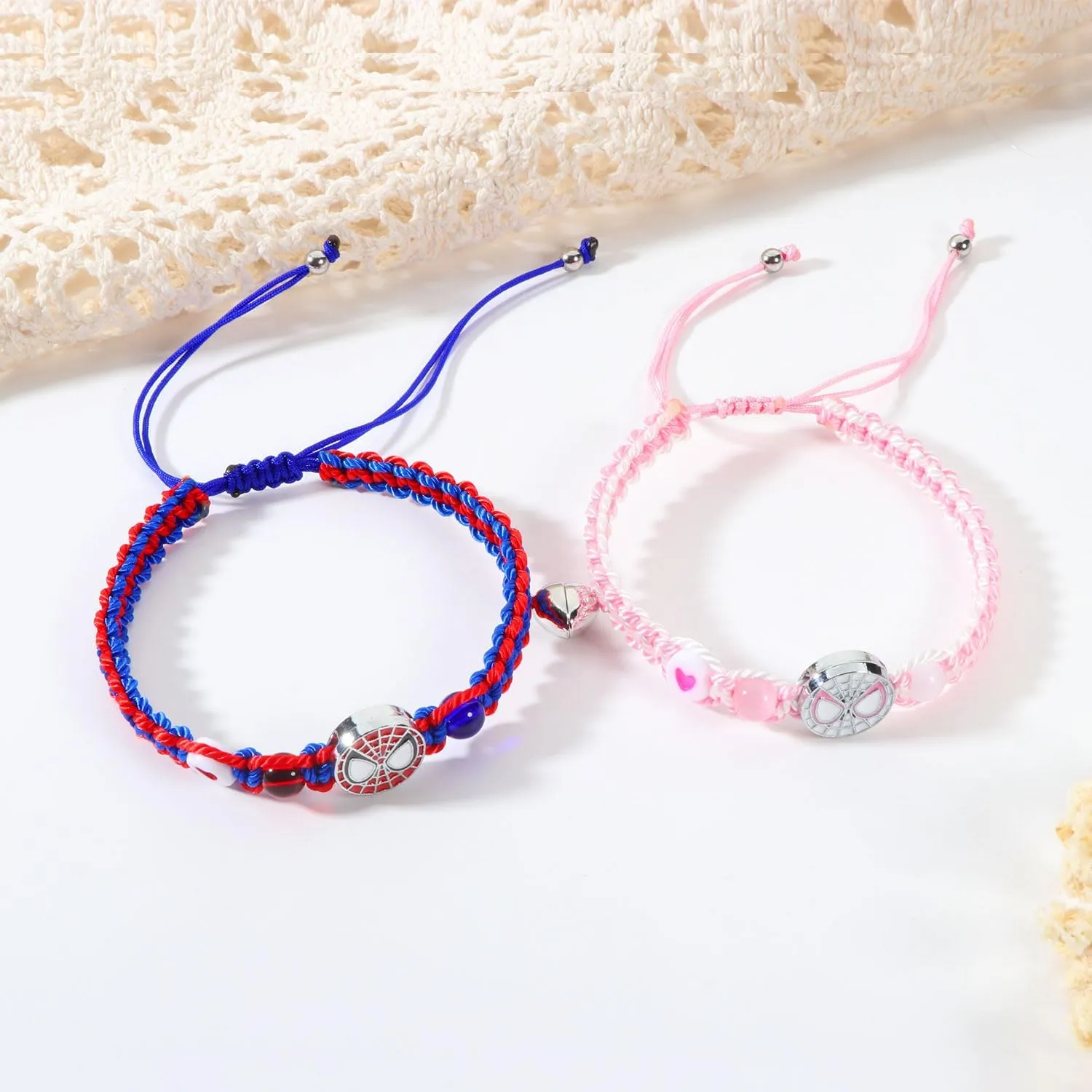 Friendship/Couples Bracelets Set, Valentines Day Birthday Jewelry Gifts for Bf and Gf Soulmate, Matching Spider Bracelet for Best Friend Bestie Daughter Son Grandson