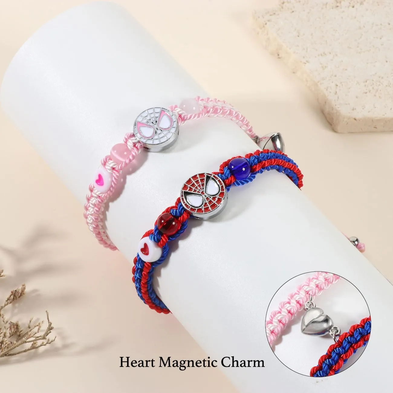 Friendship/Couples Bracelets Set, Valentines Day Birthday Jewelry Gifts for Bf and Gf Soulmate, Matching Spider Bracelet for Best Friend Bestie Daughter Son Grandson