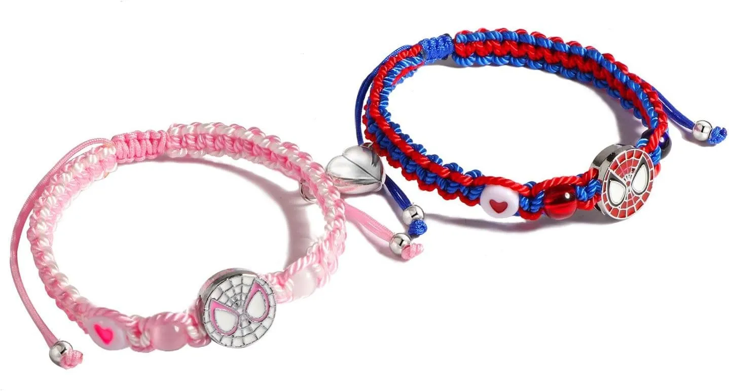 Friendship/Couples Bracelets Set, Valentines Day Birthday Jewelry Gifts for Bf and Gf Soulmate, Matching Spider Bracelet for Best Friend Bestie Daughter Son Grandson