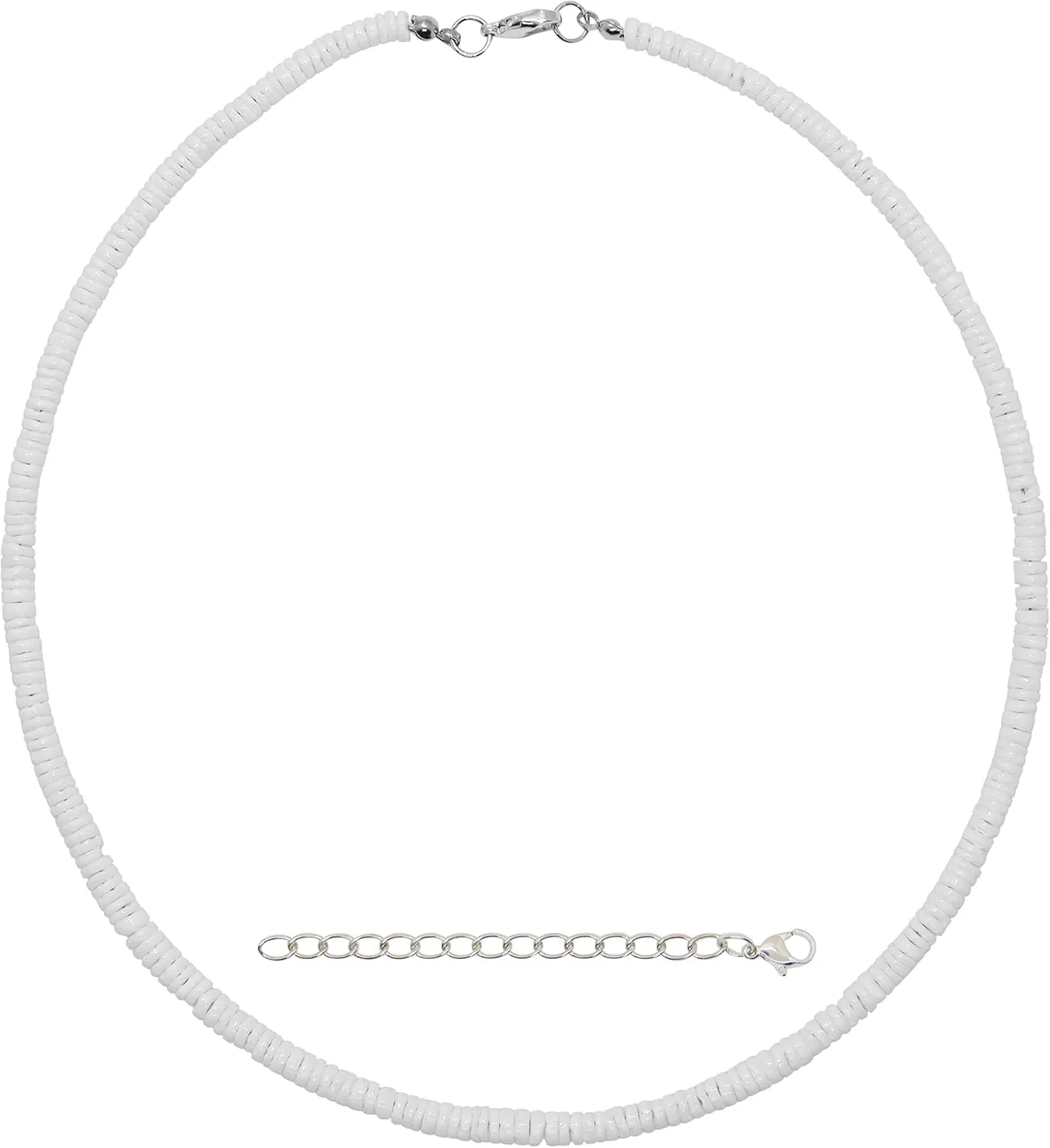 FROG SAC White Puka Shell Necklace for Men, Seashell Necklaces with Clam Chip Beads for Women, Beach Pooka VSCO Choker, Hawaiian Heishi Puca Surfer Chokers, Beachy Pooka Beaded Summer Necklace