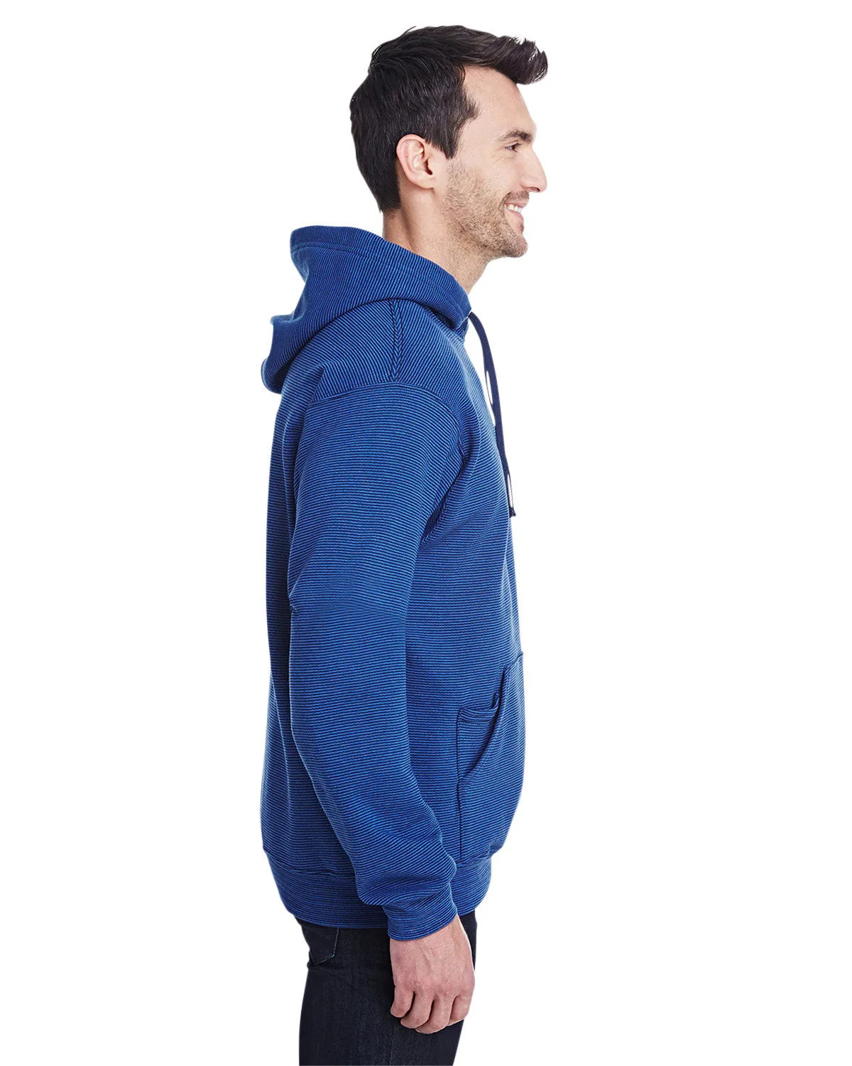 Fruit of the Loom SF77R Adult Sofspun Striped Hooded Sweatshirt