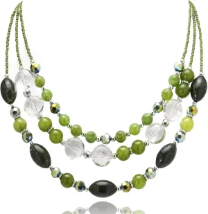 FULU AUTUMN Chunky Layered Beaded Necklaces for Women Multi Strand Statement Necklace Fashion Jewelry Birthday Gifts for Mom