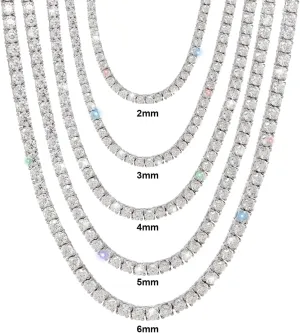 Gem's Beauty 4.59-112.00CT Moissanite Tennis necklaces Gifts 2-6.5mm D Color VVS1 Round Cut Diamond Tennis necklace