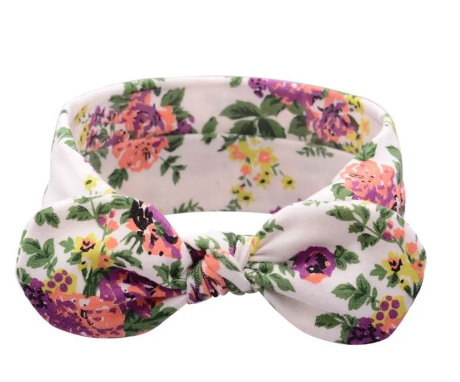 Girls Floral And Polka Dot Headbands