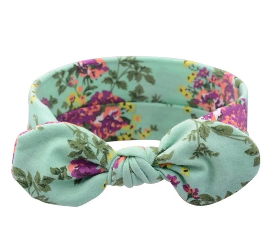 Girls Floral And Polka Dot Headbands