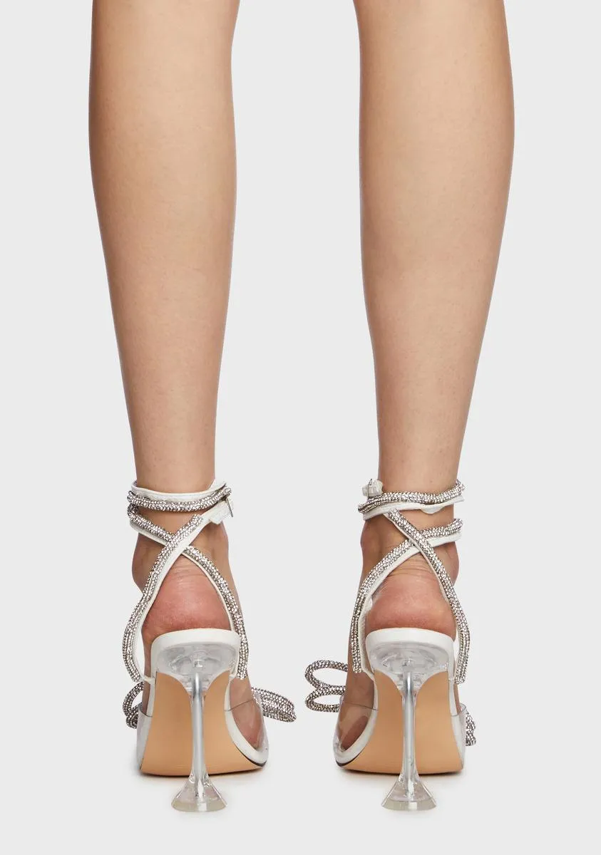 Glimmer Rhinestone Wrap Heels