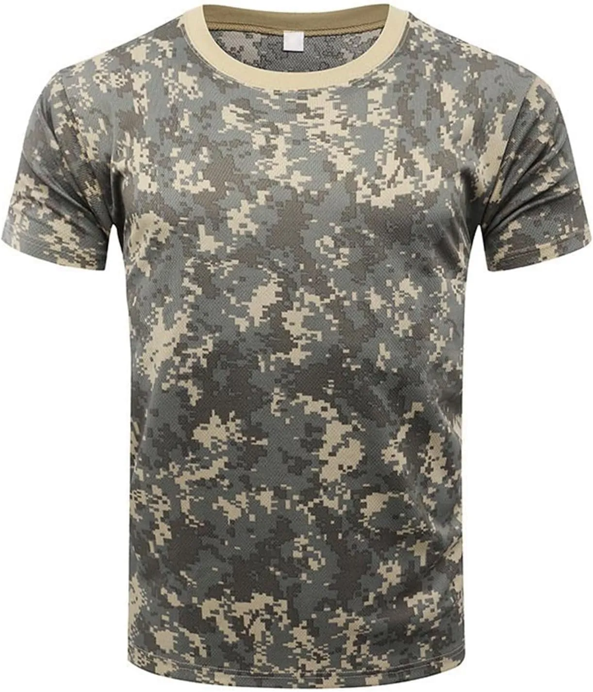 GOKKILRW Men's T Shirts Casual Camo Printed Lightweight Quick Dry Plus Size Crewneck Short Sleeve Military Hunting Tees