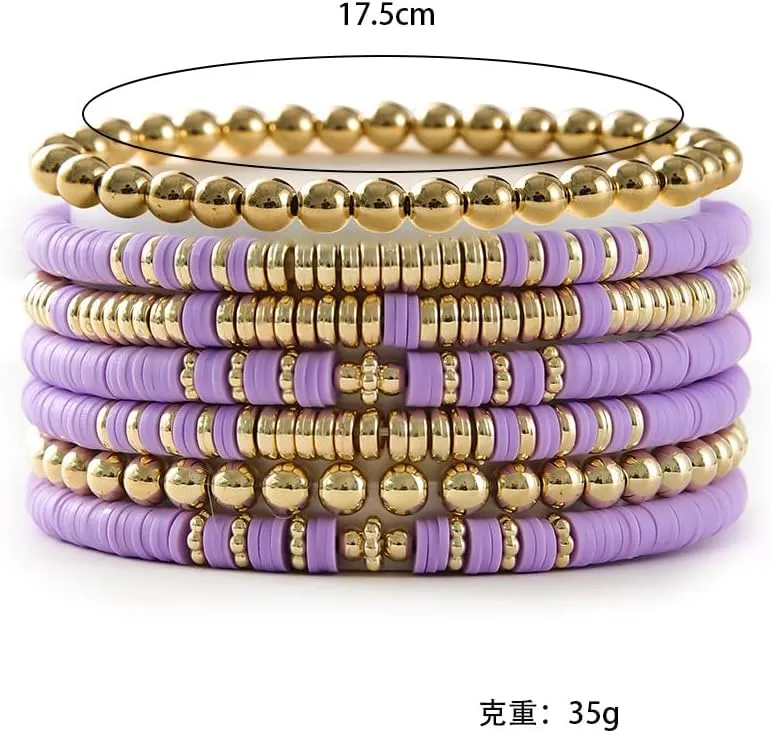Gold Beaded Bracelets for Women 14K Gold Plated Stackable Bracelet Gold Bracelet Stack Delicate Stackable Gold Bracelets for Women