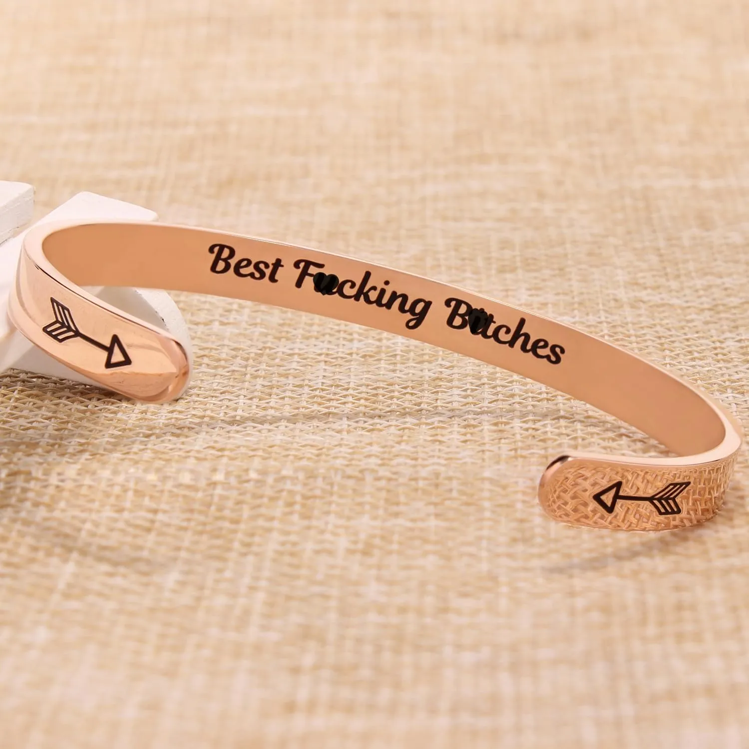 Gold Bracelets for Women Gifts Valentines Day Gifts for Her Uplifting Cuff Bangle Inspirational Mantra Engraved Rose Gold Jewelry