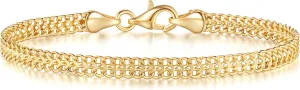 Gold Bracelets for Women Non Tarnish Gold Bracelets for Men Classical Mesh Gold Chain Bracelet Jewelry Gifts for Women (6.5, 7, 7.5, 8, 9 in) (7)