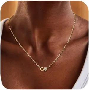 Gold Heart Initial Necklace for Women, 14K Real Gold Plated Heart Initial A-Z Necklace Dainty Heart Necklaces Tiny Gold Initial Necklaces Birthday Gifts for Women Jewelry