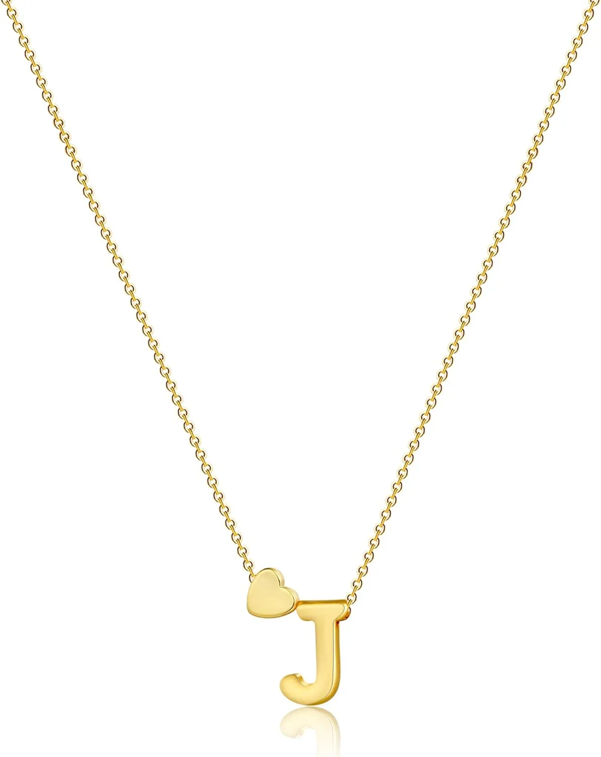 Gold Initial Necklaces for Women 14K Gold Plated Heart Charm Letter A-Z Pendant Dainty Necklace Trendy Heart Necklaces for Women Birthday Christmas Gifts Jewelry for Women