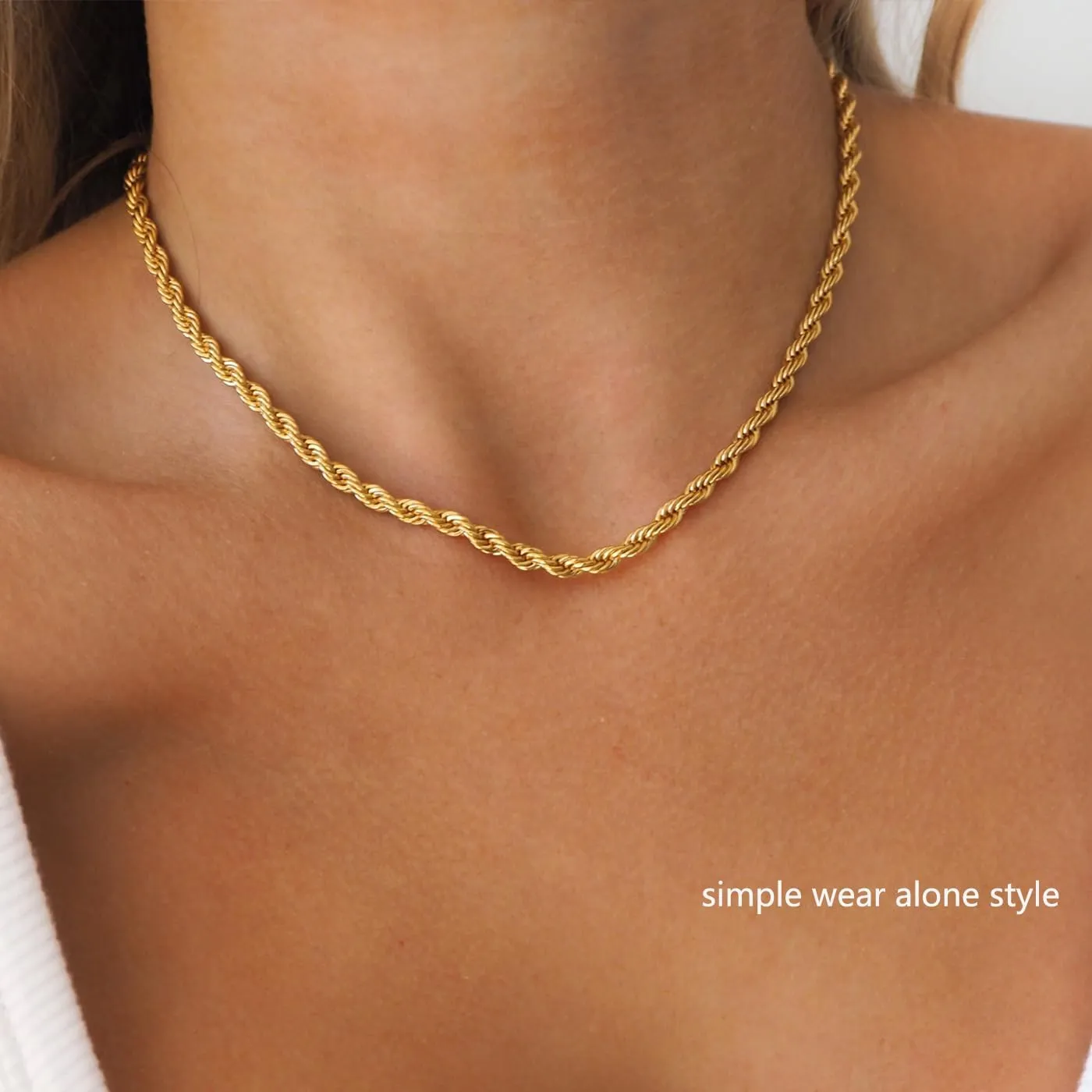 Gold Layered Toggle Necklaces for Women: 14K Gold Plated Dainty Link Chain Necklaces Paperclip Cuban Rope Adjustable Choker T-Bar Toggle Clasp Chunky Necklace for Women Trendy Jewelry
