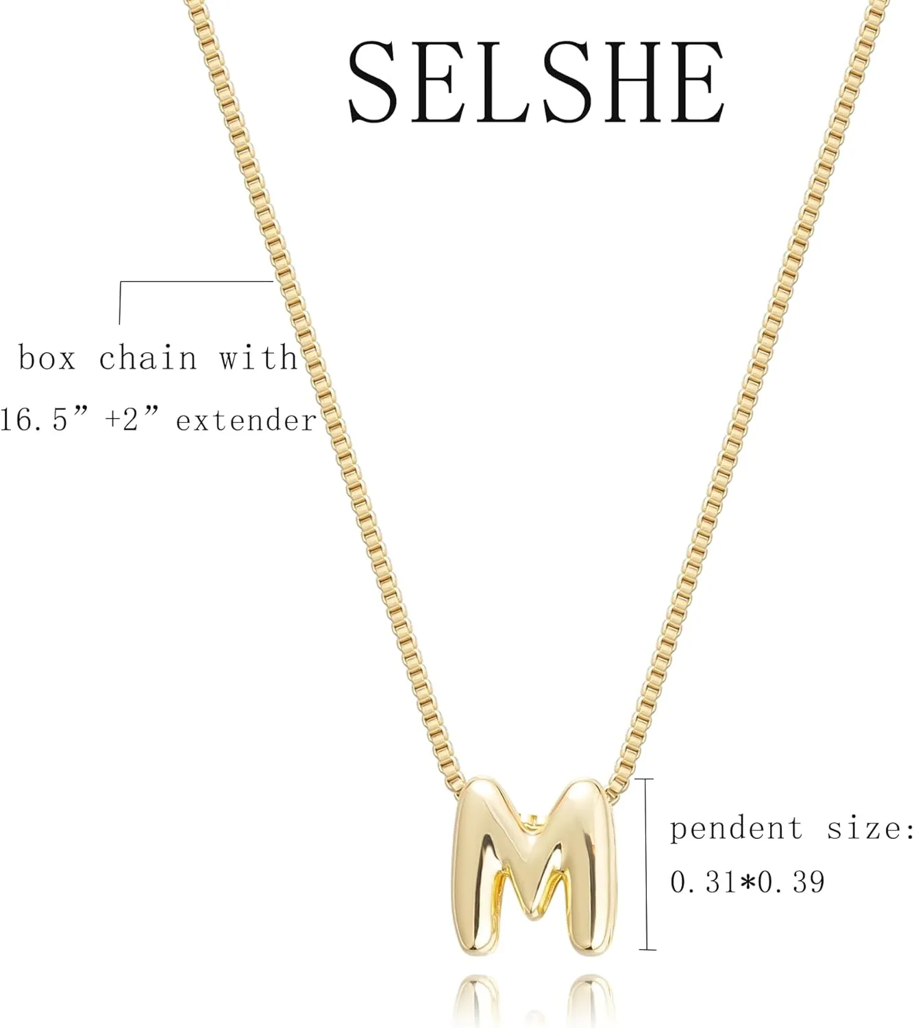 Gold Letter Necklace, Cute Initial Necklaces for Women 14k Gold Plated Balloon Letter Necklace Dainty Gold Necklaces for Women Trendy Charm Name Choker Fashion Womens Jewelry