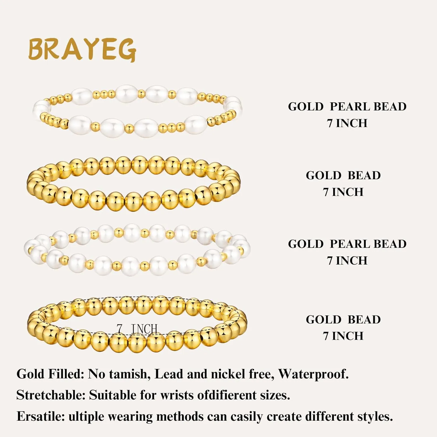 Gold Turquoise Bracelet for Women Set, 14K Plated Gold Dainty Stainless Steel Bead Bracelet Bracelet Stack Stretch Bracelet Set Handmade Jewelry Gift for Women Mom