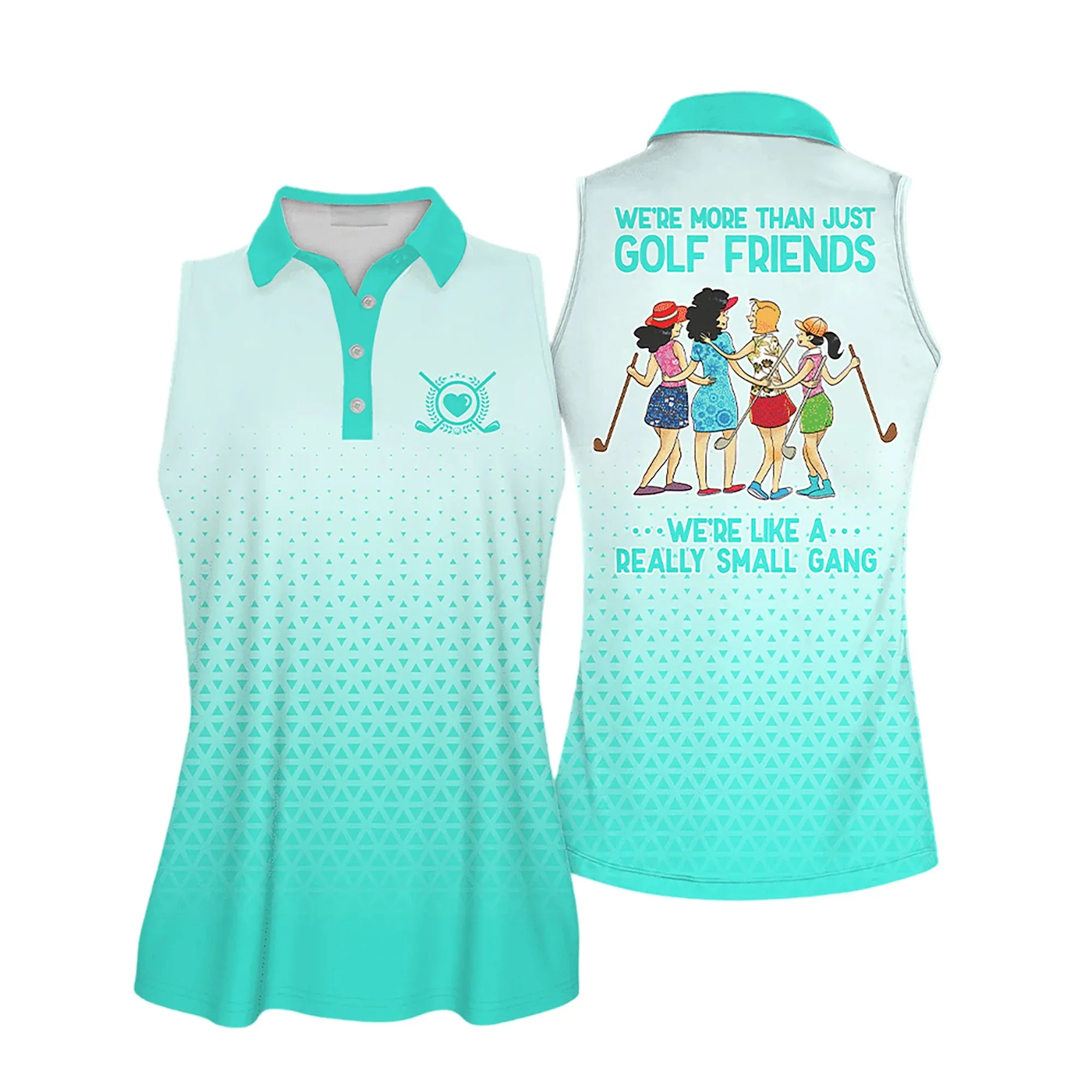 Golf Women Sleeveless Athleisure Polo Shirt, Pink Golf Friends Multicolor - Gift For Golfers, Female, Golf Lovers, Mother's Day