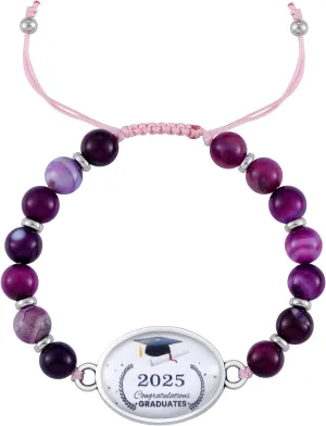 Graduation Gift  Girl 2025 Graduation Bracelets Friendship Gifts for Women      Graduation Healing Stone Bracelets Gifts for Her