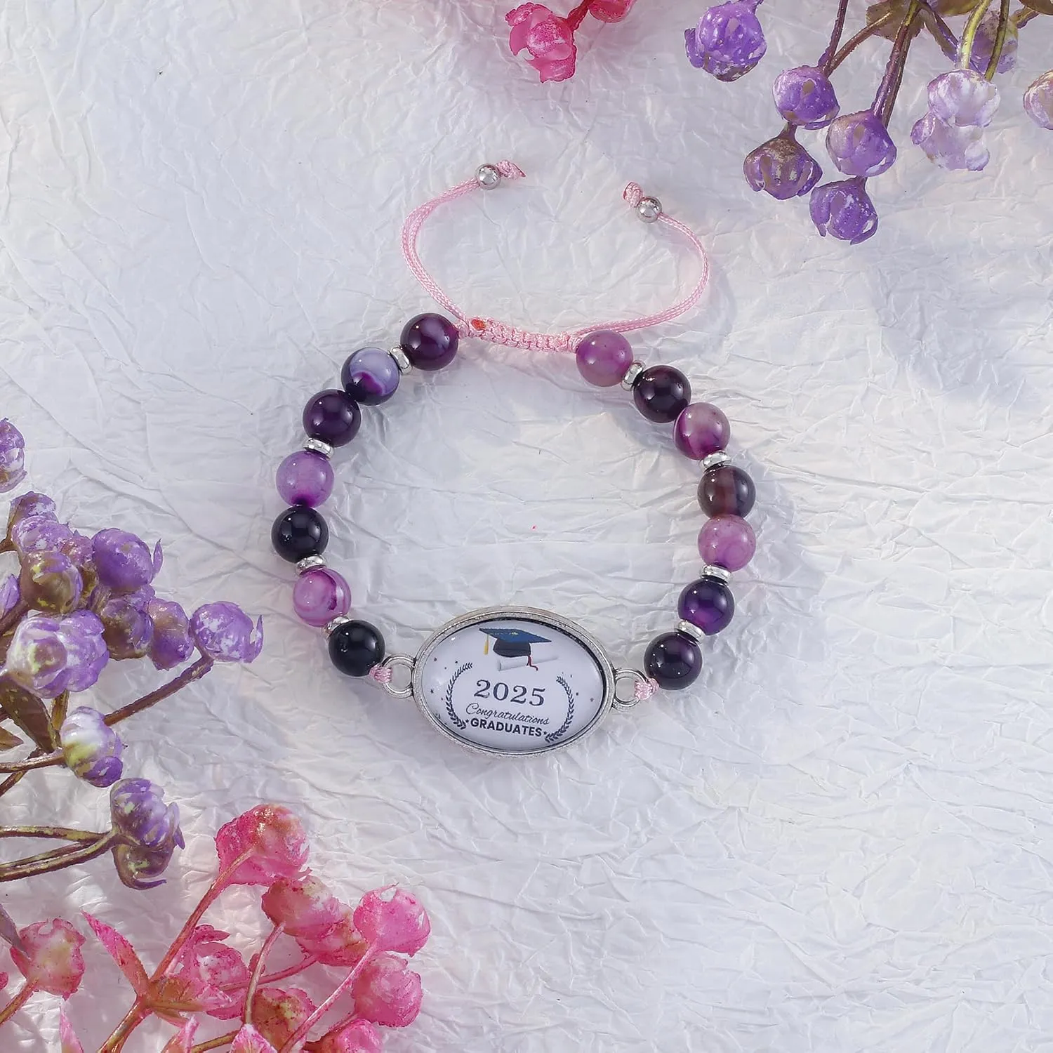 Graduation Gift  Girl 2025 Graduation Bracelets Friendship Gifts for Women      Graduation Healing Stone Bracelets Gifts for Her