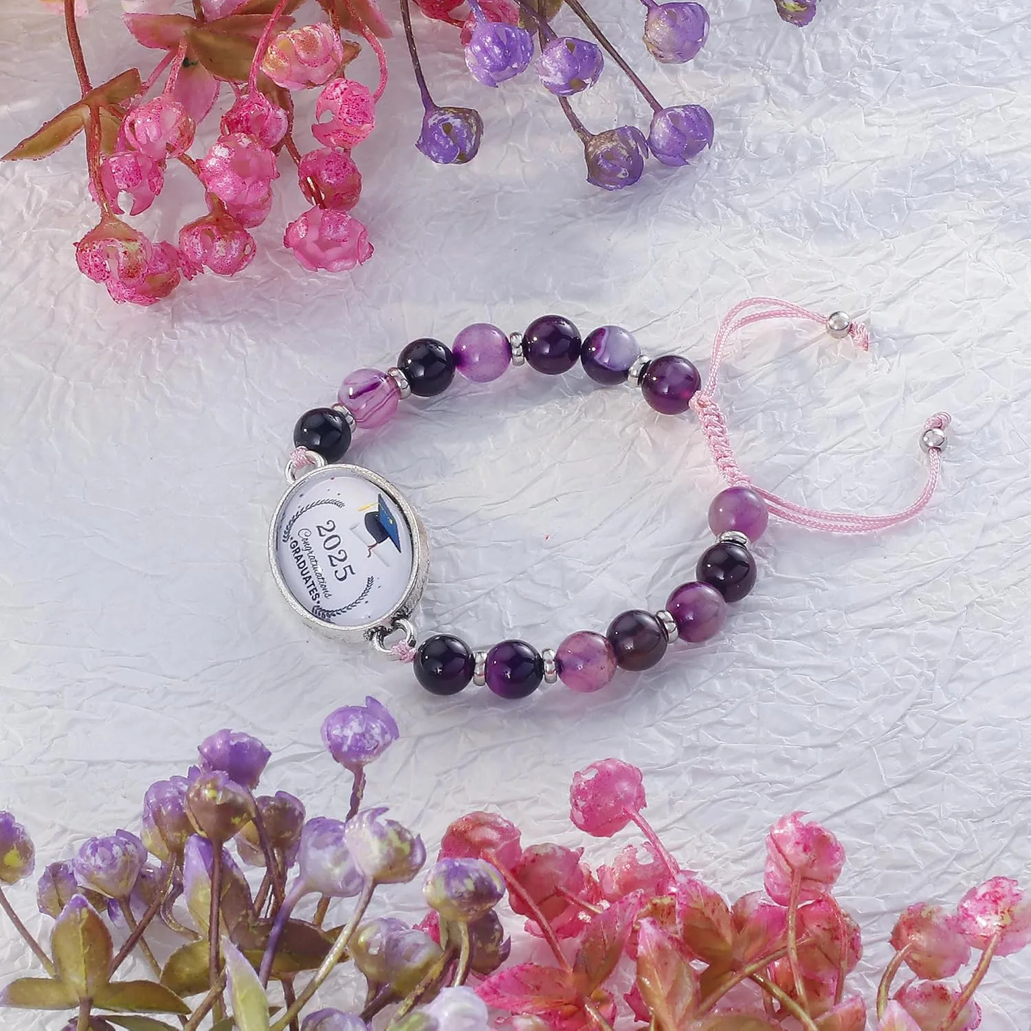 Graduation Gift  Girl 2025 Graduation Bracelets Friendship Gifts for Women      Graduation Healing Stone Bracelets Gifts for Her