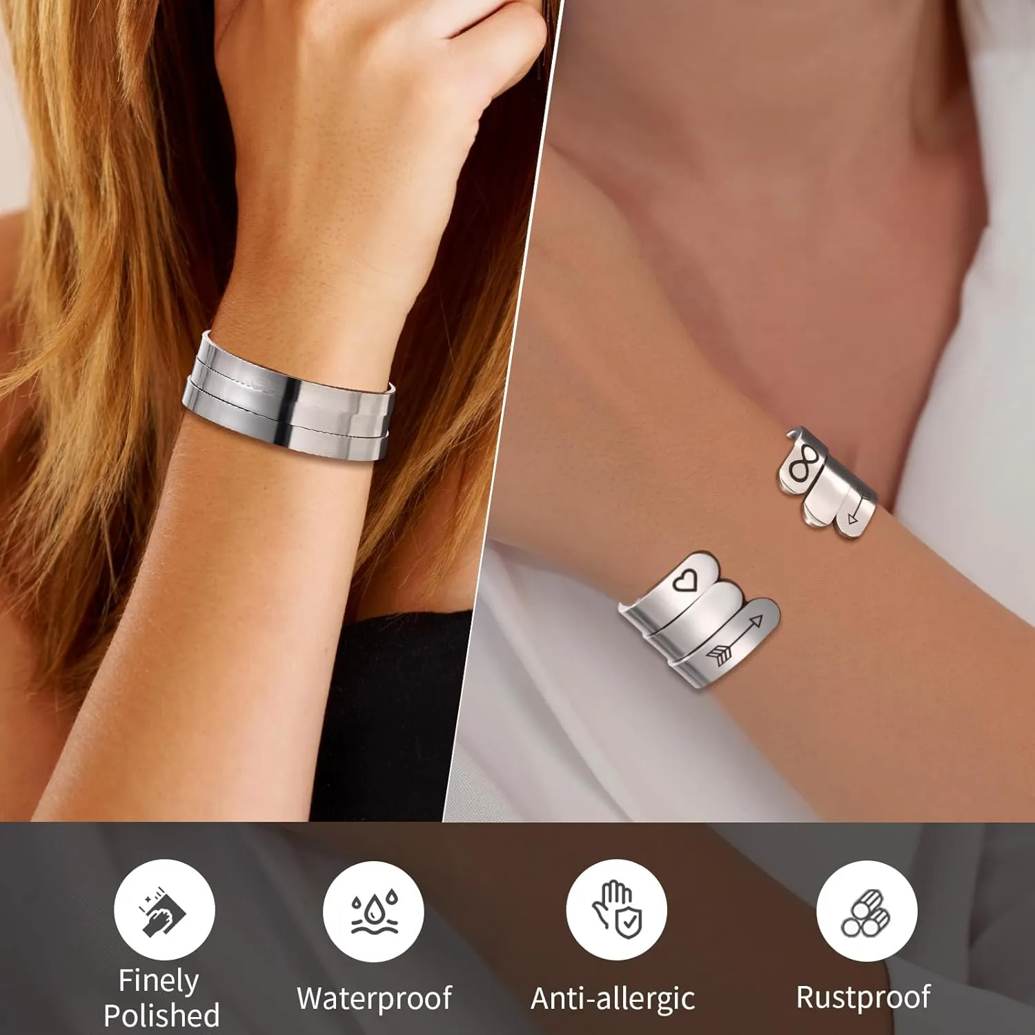 Graduation Gifts Bracelets for Women Men Cuff Bracelet Inspirational Bracelets Stainless Steel Silver Bangles Graduation Jewelry Gifts