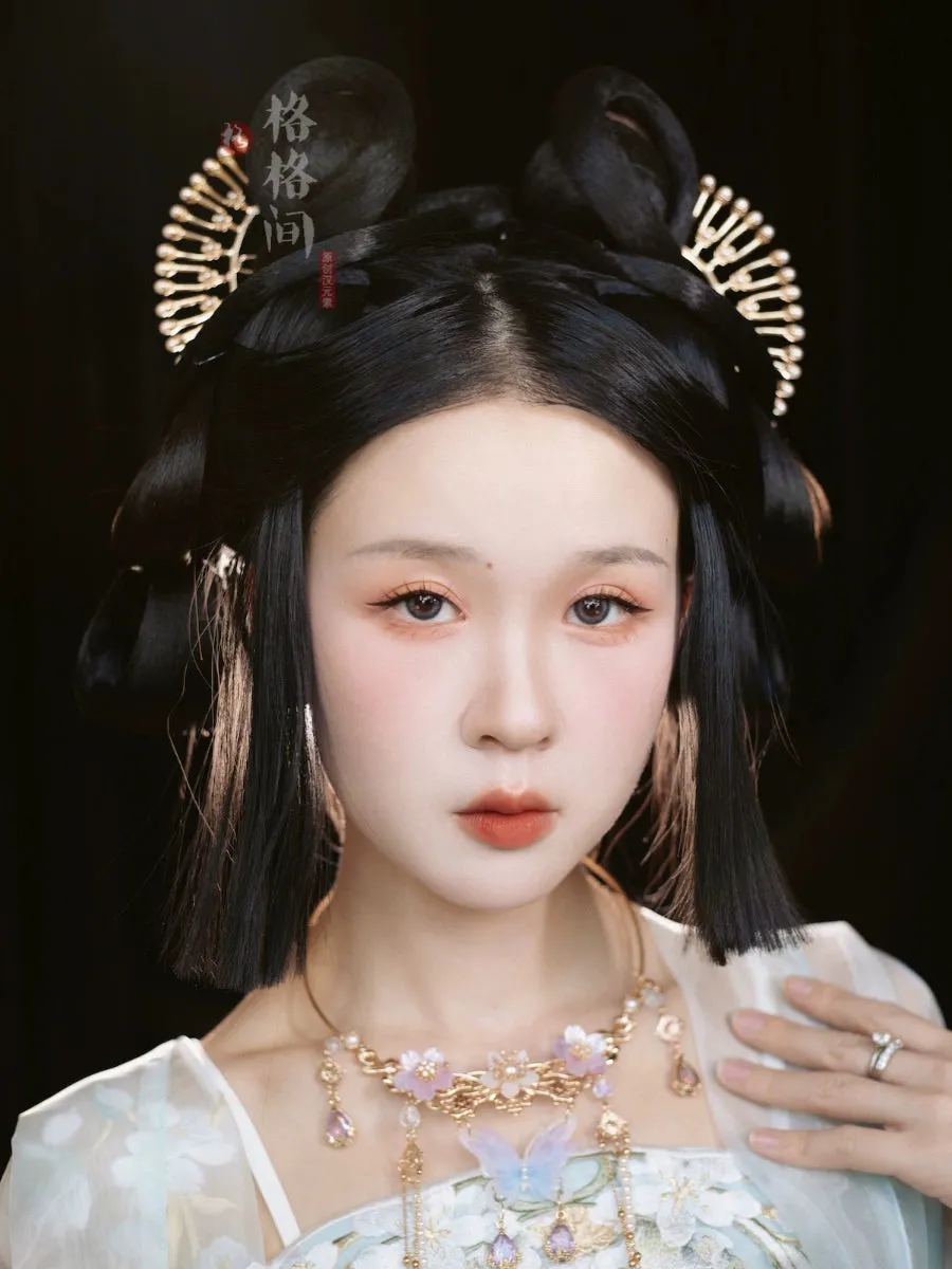 Halo 光环 Double Tiered Pearl Tang Ming Curved Hairpins