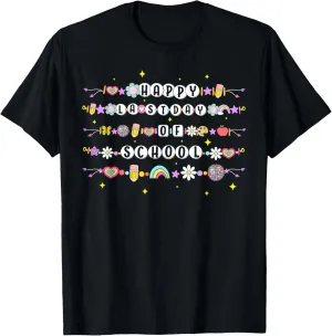 Happy Last Day Of School Friendship Bracelets Teacher Kids T-Shirt
