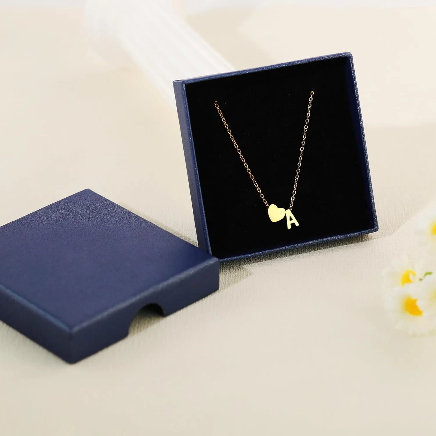 Heart Initial Necklaces for Women Girls, 18K Gold Plated A-Z Initial Necklace Tiny Heart Necklace Dainty Gold Initial Necklaces for Women Trendy Jewelry Gifts for Teen Girls