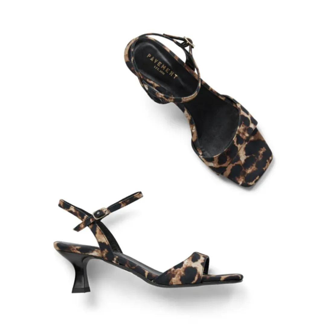 Helma Heeled Sandal (Leo Satin)
