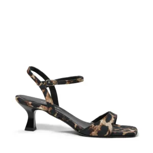 Helma Heeled Sandal (Leo Satin)
