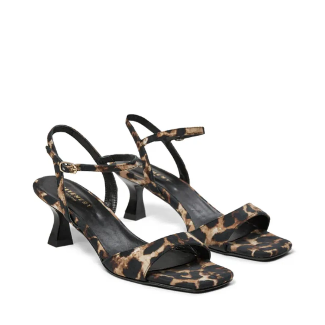 Helma Heeled Sandal (Leo Satin)
