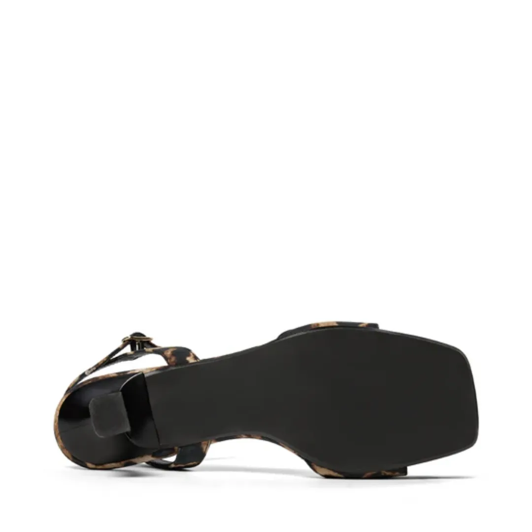 Helma Heeled Sandal (Leo Satin)