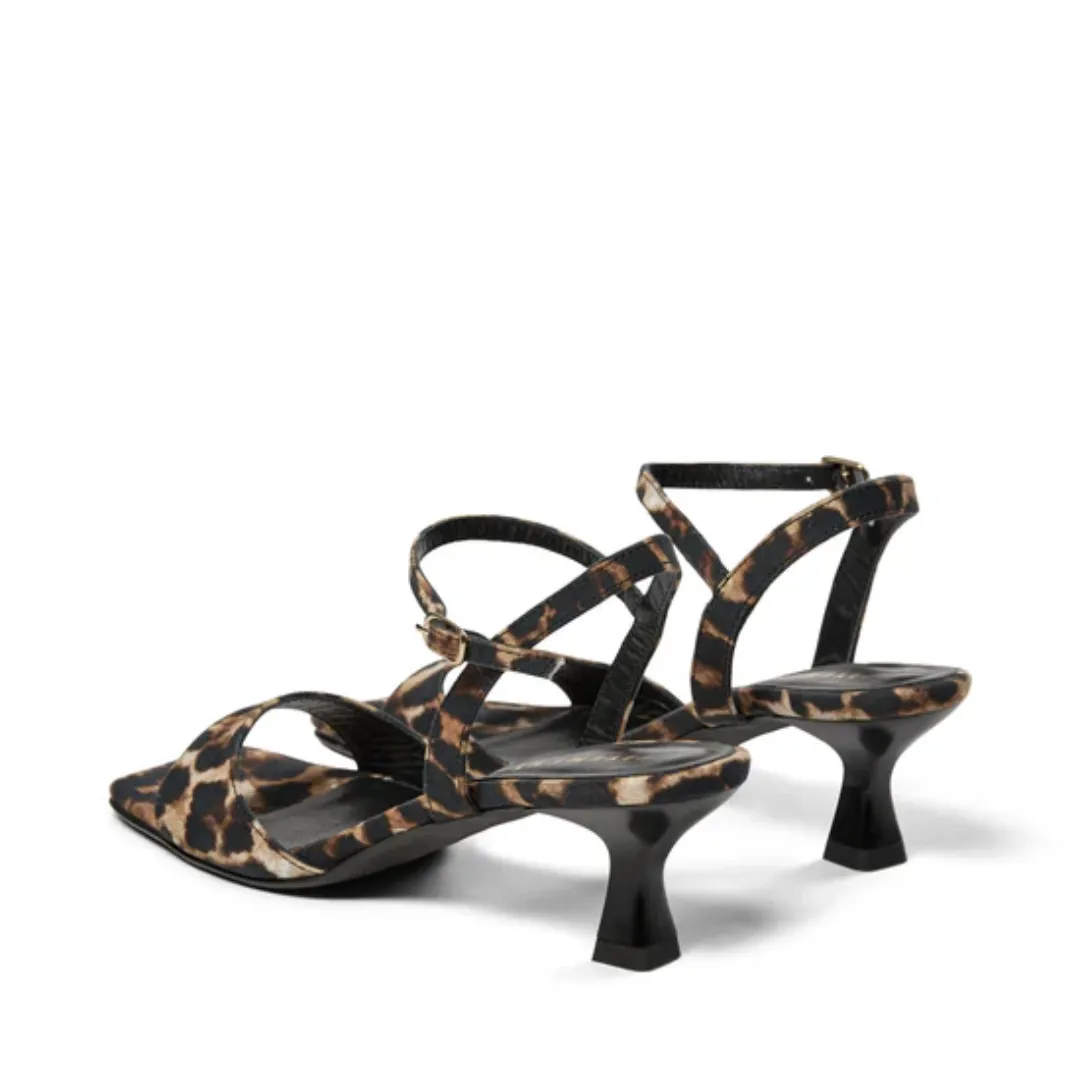 Helma Heeled Sandal (Leo Satin)