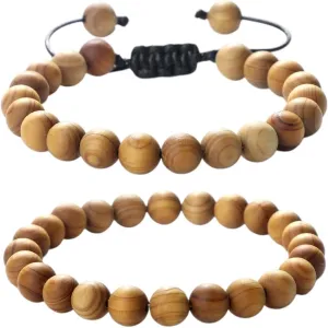 High Cliff Cypress Wooden Beads Bracelets Women Men Meditation Handmade Stretch Bracelets Yoga Jewelry 6/8/10Mm