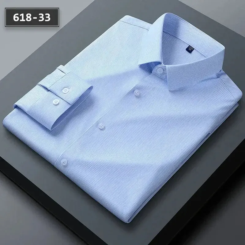 High Quality Stretch Anti-Wrinkle Men's Shirts Long Sleeve Dress