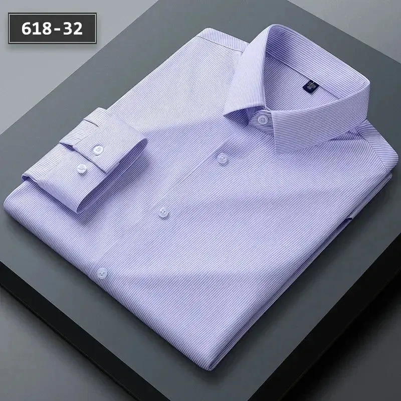 High Quality Stretch Anti-Wrinkle Men's Shirts Long Sleeve Dress