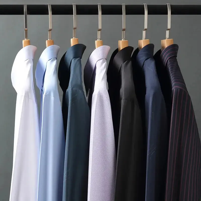 High Quality Stretch Anti-Wrinkle Men's Shirts Long Sleeve Dress
