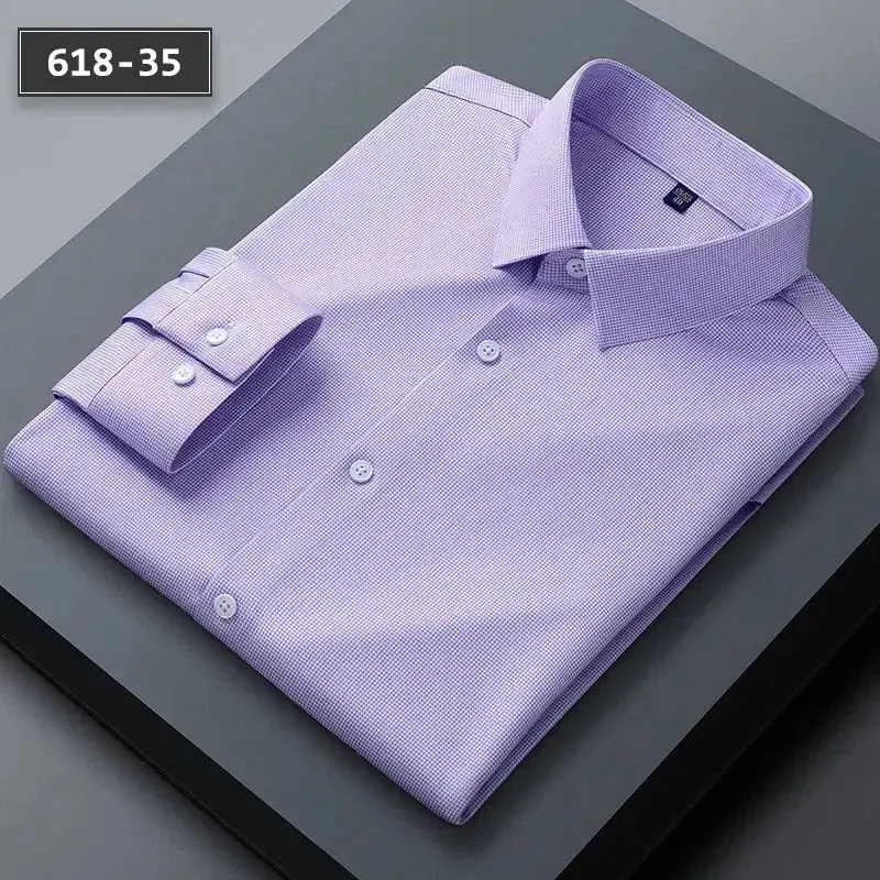 High Quality Stretch Anti-Wrinkle Men's Shirts Long Sleeve Dress
