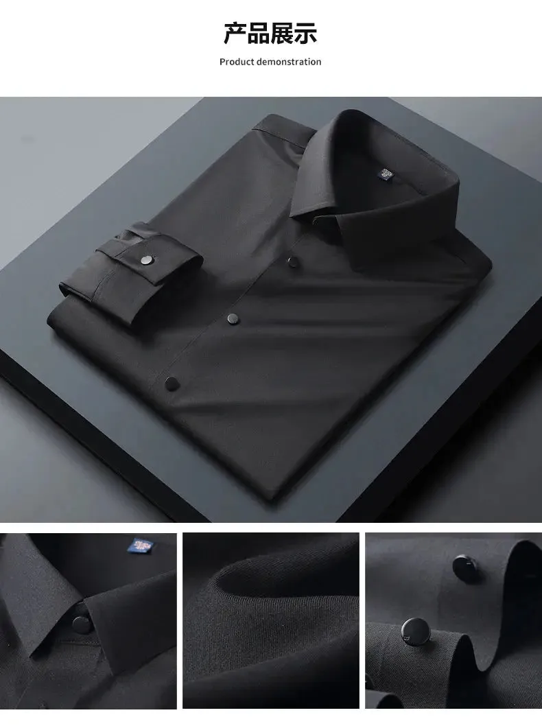 High Quality Stretch Anti-Wrinkle Men's Shirts Long Sleeve Dress