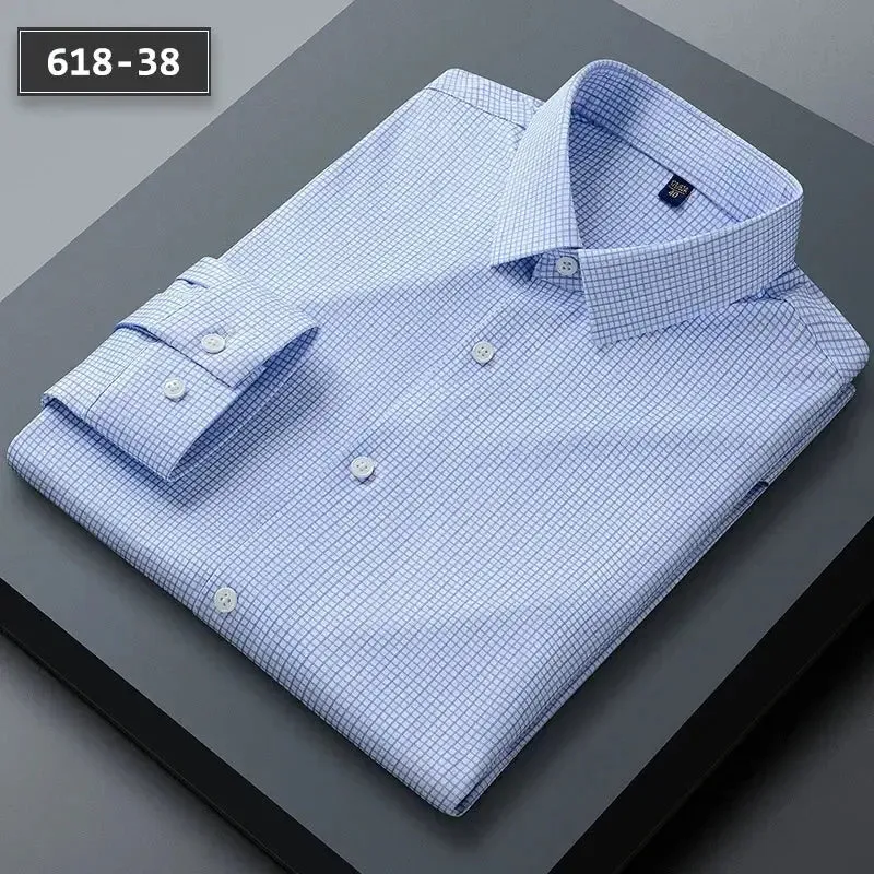 High Quality Stretch Anti-Wrinkle Men's Shirts Long Sleeve Dress