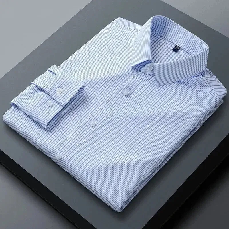 High Quality Stretch Anti-Wrinkle Men's Shirts Long Sleeve Dress